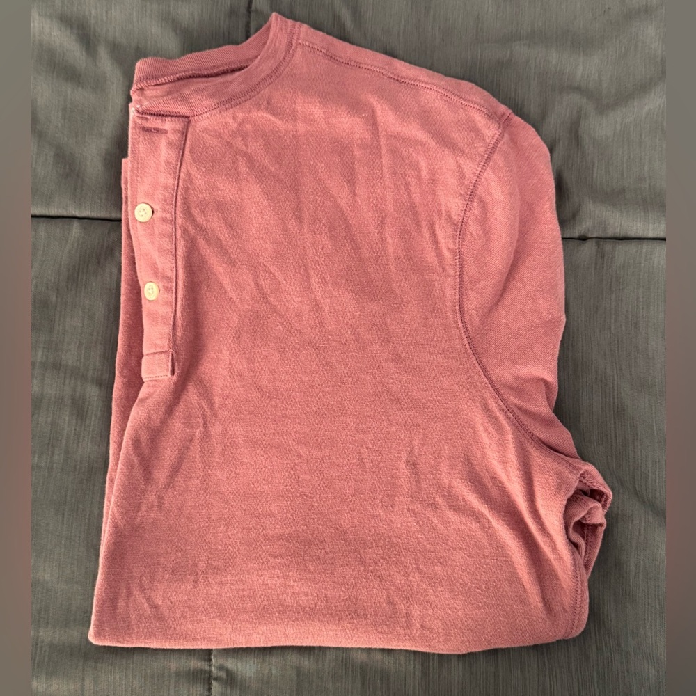J Crew Long-Sleeve Henley - Salmon - Size XL